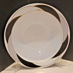 Vtg Art Deco Black & Gold Porcelain 9" Serving Boel Signed Bavaria